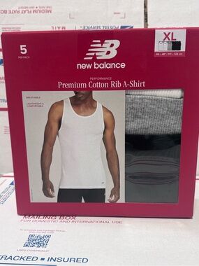 New Balance White Men’s Cotton Rib Tank Top - XL